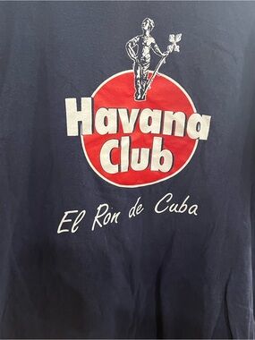 Universal Havana Club Graphic Tee - Navy Blue with Red & White Print